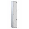 Standard Lockers - 3 Tier (3 Doors): Sizes - H x W x Dmm: 1800 x 300 x 300mm, Colour: Light Grey