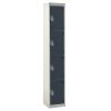 Standard Storage  Lockers - 4 Tier (4 Doors): Sizes - H x W x Dmm: 1800 x 300 x 300mm, Colour: Dark Grey