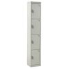 Standard Storage  Lockers - 4 Tier (4 Doors): Sizes - H x W x Dmm: 1800 x 300 x 300mm, Colour: Light Grey