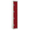 Standard Storage  Lockers - 4 Tier (4 Doors): Sizes - H x W x Dmm: 1800 x 300 x 300mm, Colour: Red