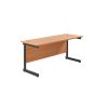 Next Day Office Desk - 1800 x 800mm Deep: Finish: Beech, Leg Colour: Black, Delivery: Next Day Delivery (Self Assembly)