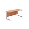 Next Day Office Desk - 1800 x 800mm Deep: Finish: Beech, Leg Colour: Silver, Delivery: Next Day Delivery (Self Assembly)