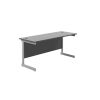 Next Day Office Desk - 1800 x 800mm Deep: Finish: Black, Leg Colour: Silver, Delivery: Next Day Delivery (Self Assembly)