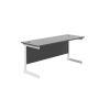Next Day Office Desk - 1800 x 800mm Deep: Finish: Black, Leg Colour: White, Delivery: Next Day Delivery (Self Assembly)