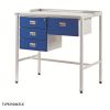 Team Leader Workstations: Options: 460mm Deep Workstation with Triple Drawers & Single Drawer - Sloping Top