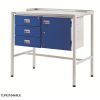 Team Leader Workstations: Options: 460mm Deep Workstation with Triple Drawer & Cupboard - Flat Top