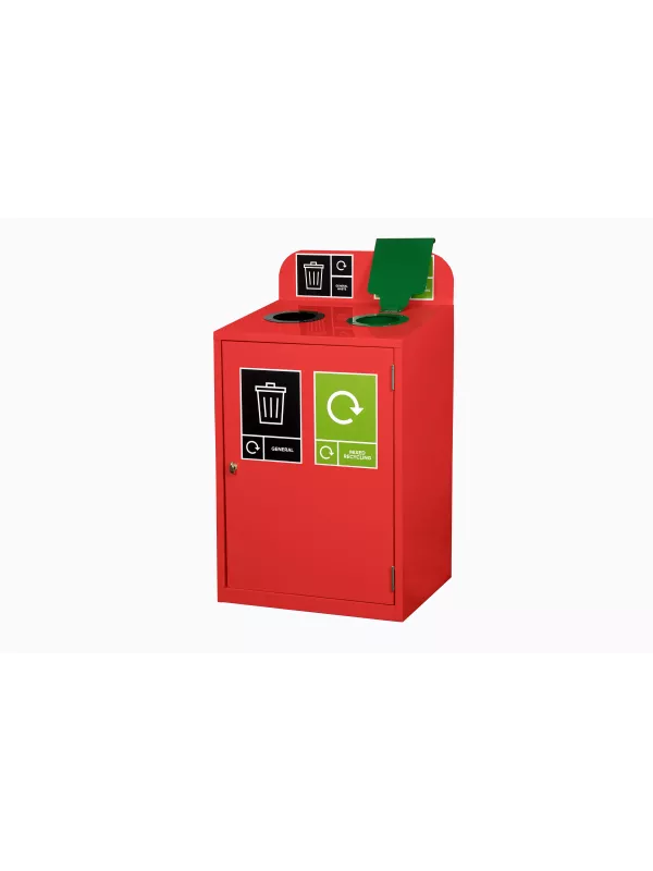 2 Bay Recycling Station Bin 160L - Office Recycling Stations