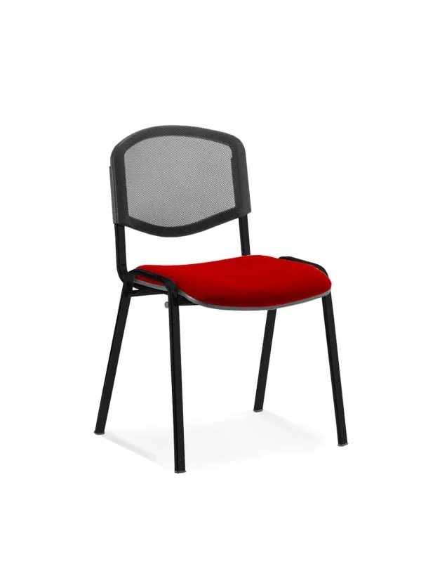 ISO Stacking Visitor/Conference Chair – Mesh Back with Coloured Seat