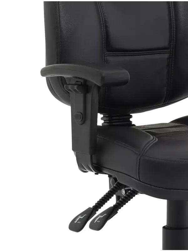 Jackson Black Leather Office Chair with Height Adjustable Arms