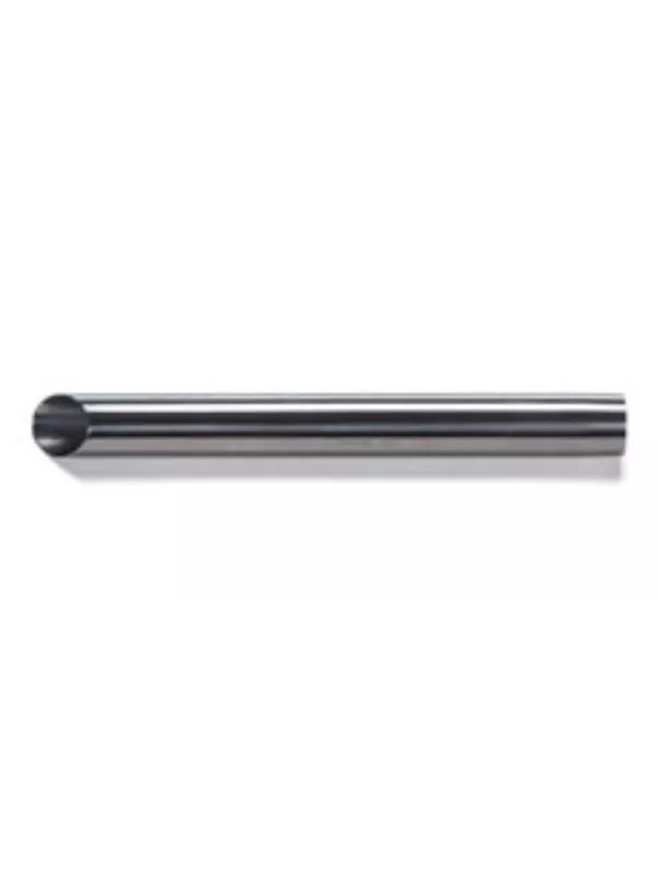 Straight chrome vacuum extension tube with tapered end.