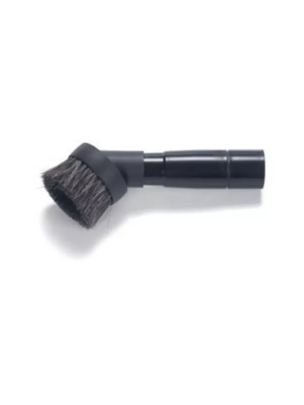 Small round vacuum dusting brush with soft bristles.