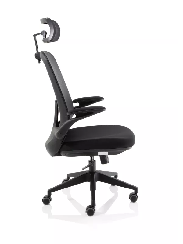 Sigma Executive Mesh Chair – Folding Arms, Adjustable Headrest, High Back Design
