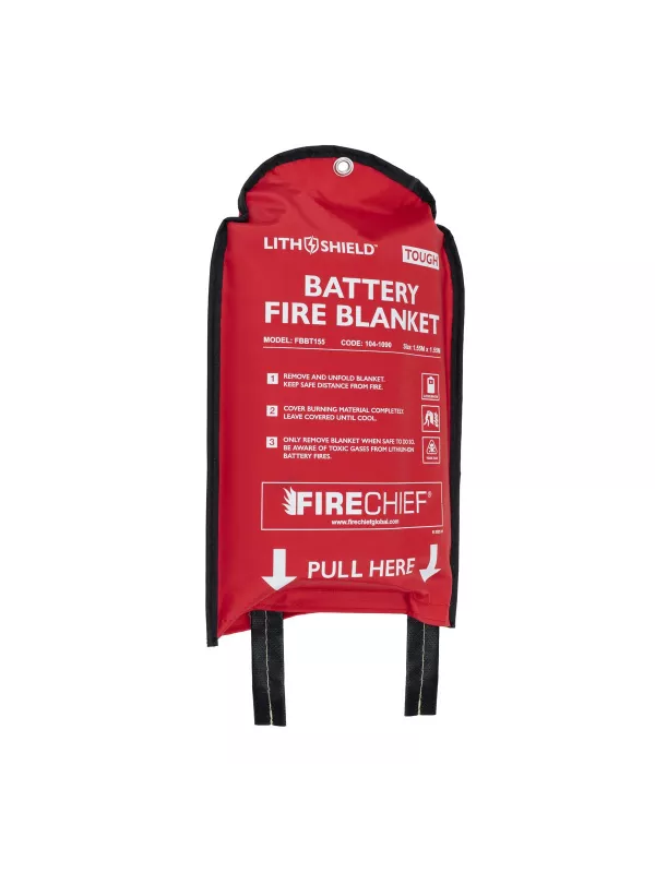 Firechief® LithShield™ Tough Battery Fire Blanket — 1.55 × 1.55 m