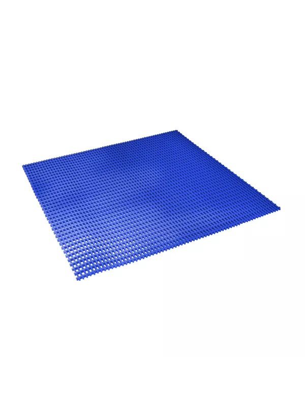 Blue modular safety floor mat tile designed for wet and high-traffic areas.