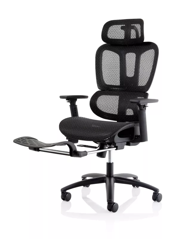 Horizon Executive Mesh Chair – Adjustable Arms, Headrest & Extendable Footrest