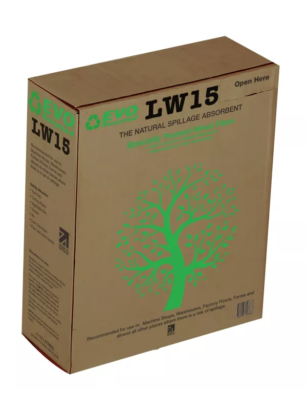 EVO Wood Fibre Dispenser Box – Fire Retardant Absorbent, Recycled, 15L