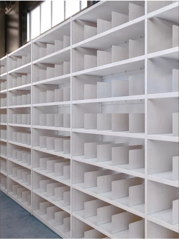 Anco Delta Plus Steel Shelving – Full Back Cladding with Dividers, Freestanding, 6 Levels