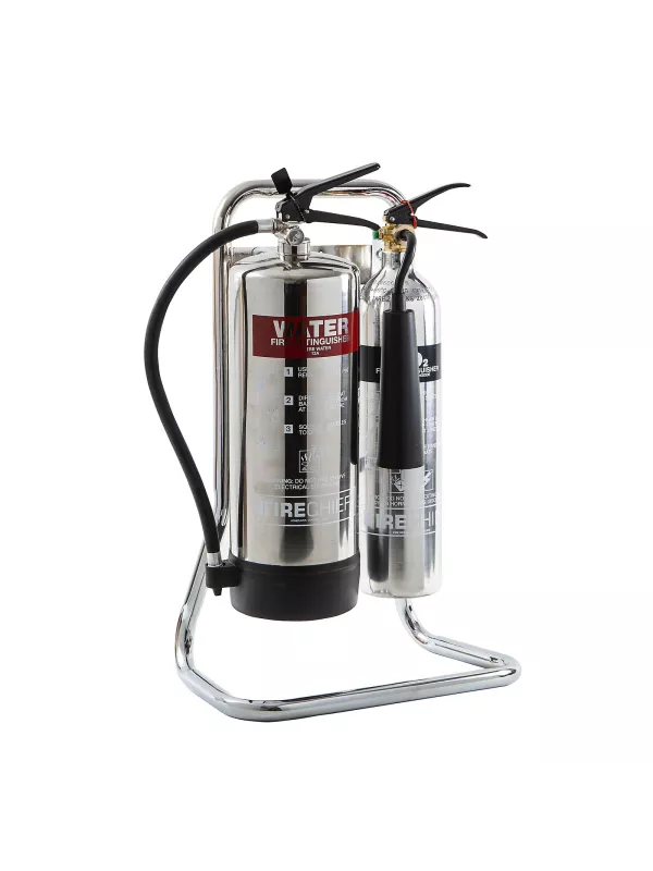 Firechief Tubular Double Fire Extinguisher Stand Dual Storage