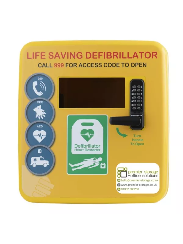 Premier Outdoor Defibrillator Cabinet with Keypad Lock, Heater, and LED Light