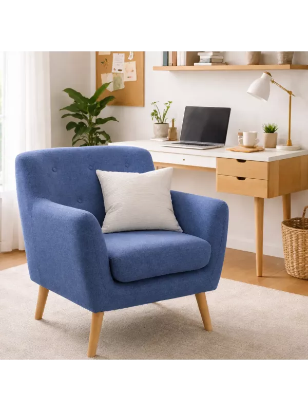 Modern Skandi Armchair - Indigo Blue