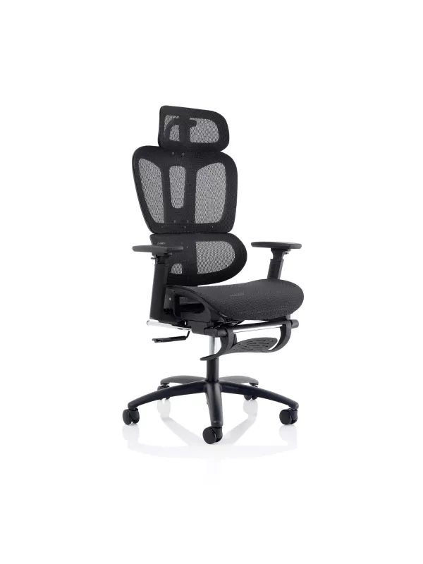 Horizon Executive Mesh Chair – Adjustable Arms, Headrest & Extendable Footrest