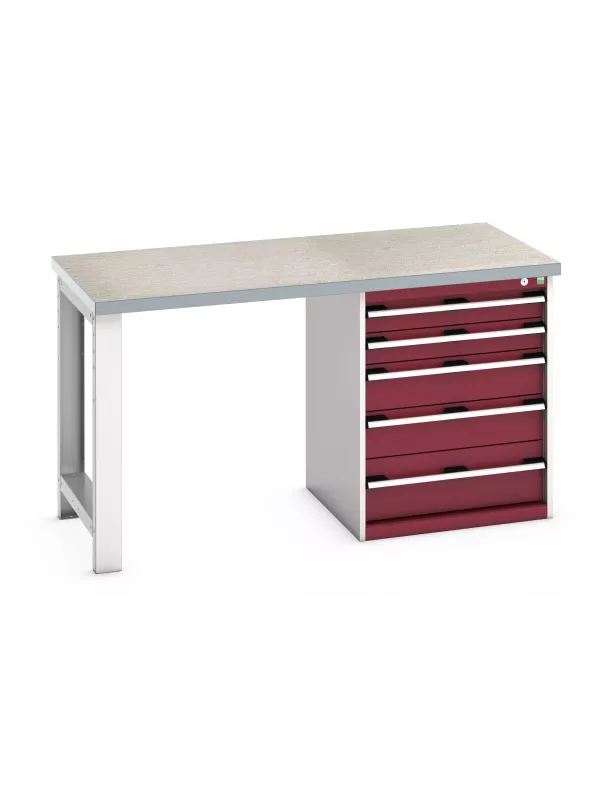 Bott High Pedestal Workbench - 5 Drawer Cabinet