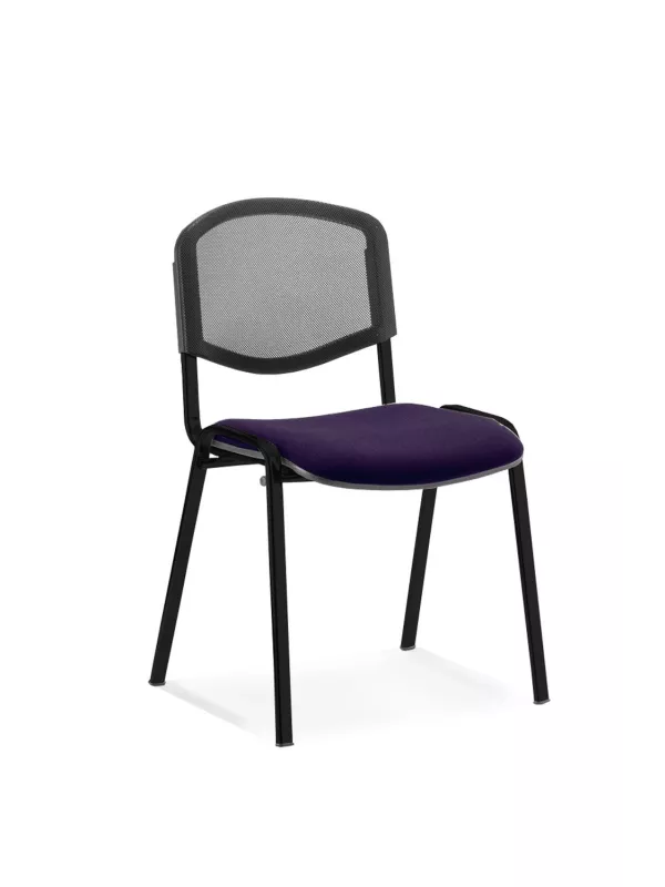 ISO Stacking Visitor/Conference Chair – Mesh Back with Coloured Seat