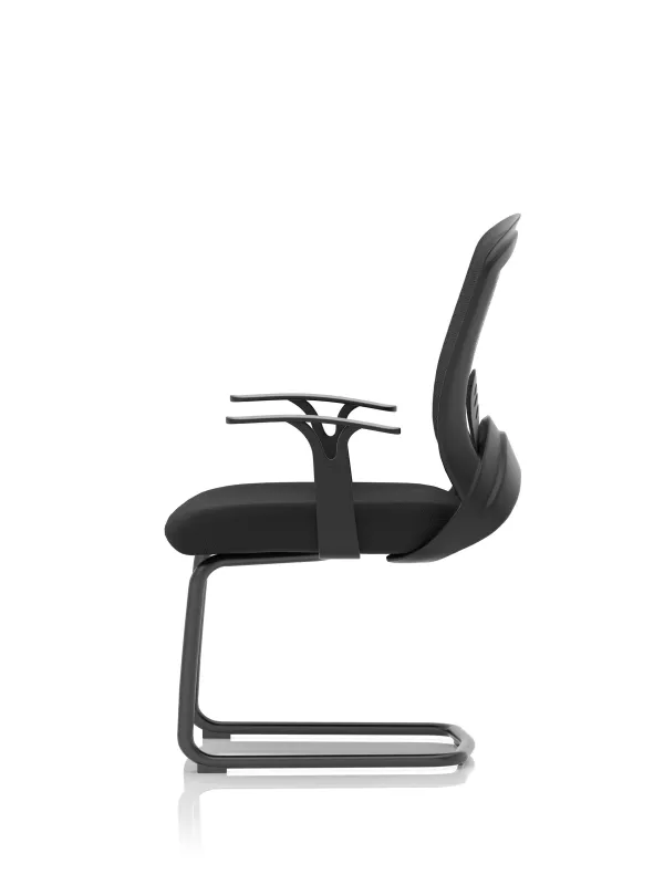 Astro Visitor Cantilever Leg Mesh Chair – Medium Back, Fabric Seat, Modern Design