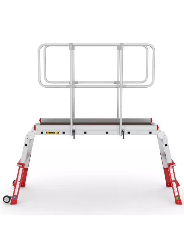 Climb-It Folding Telescopic Ladder - Large Platform Steps