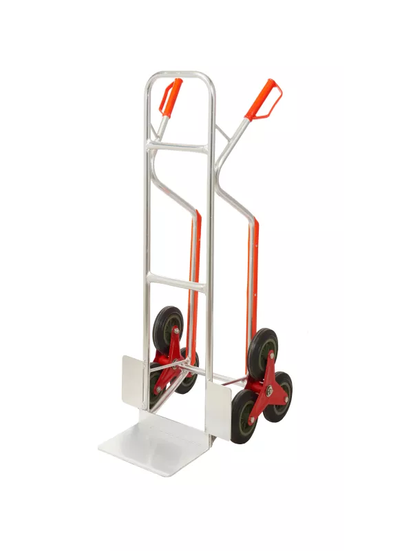 Aluminium stair climbing sack truck with tri-wheel design and load platform