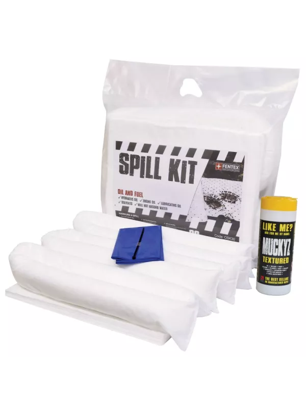 Fentex 30L Oil & Fuel Spill Kit in Break Plastic Bag