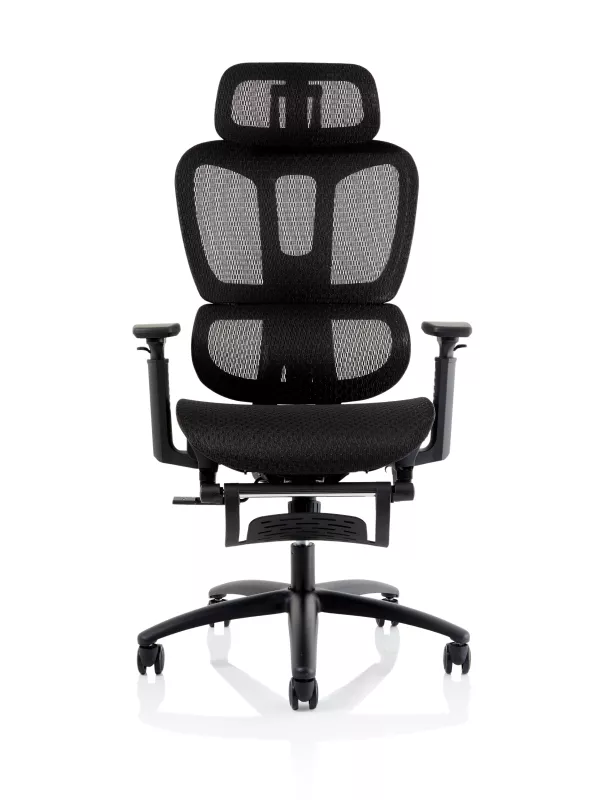 Horizon Executive Mesh Chair – Adjustable Arms, Headrest & Extendable Footrest