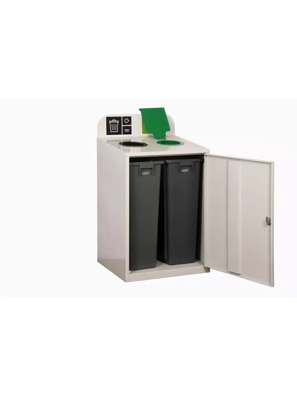 2 Bay Recycling Station Bin 160L - Office Recycling Stations