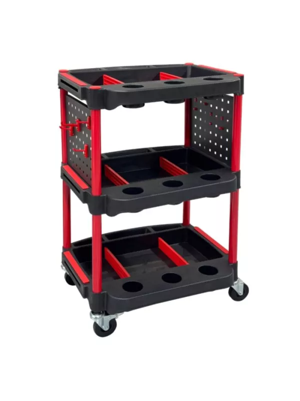ProPlaz® Handy Workshop Trolley – Mobile Storage Trolley with Peg Boards and Dividers