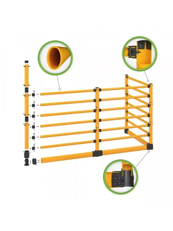 BLACK BULL FLEX+ High-Line Impact Protection Railing with Underrun Guard