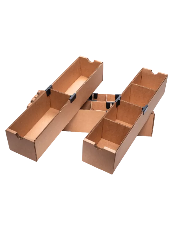 110mm Wide Cardboard Storage Bins with Dividers Pack of 25