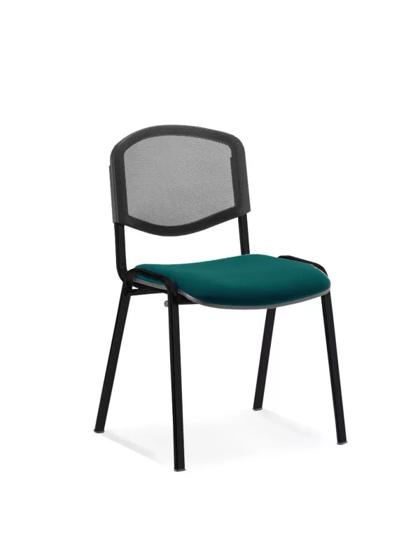 ISO Stacking Visitor/Conference Chair – Mesh Back with Coloured Seat