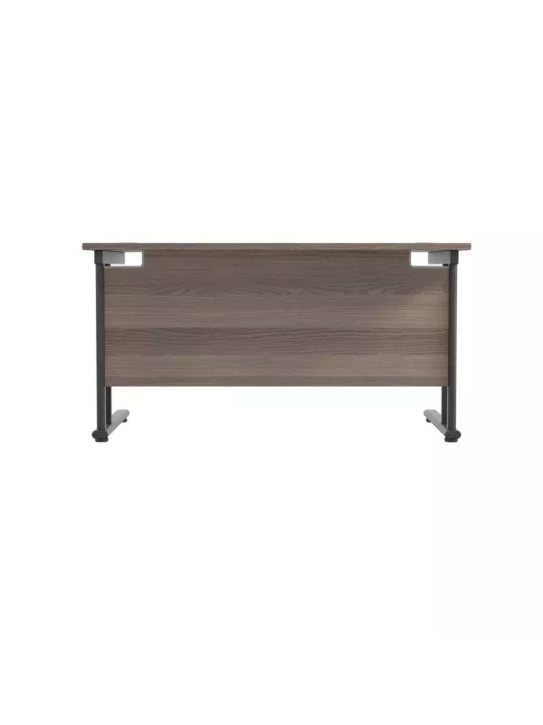 Twin Upright Office Desk - Grey Oak