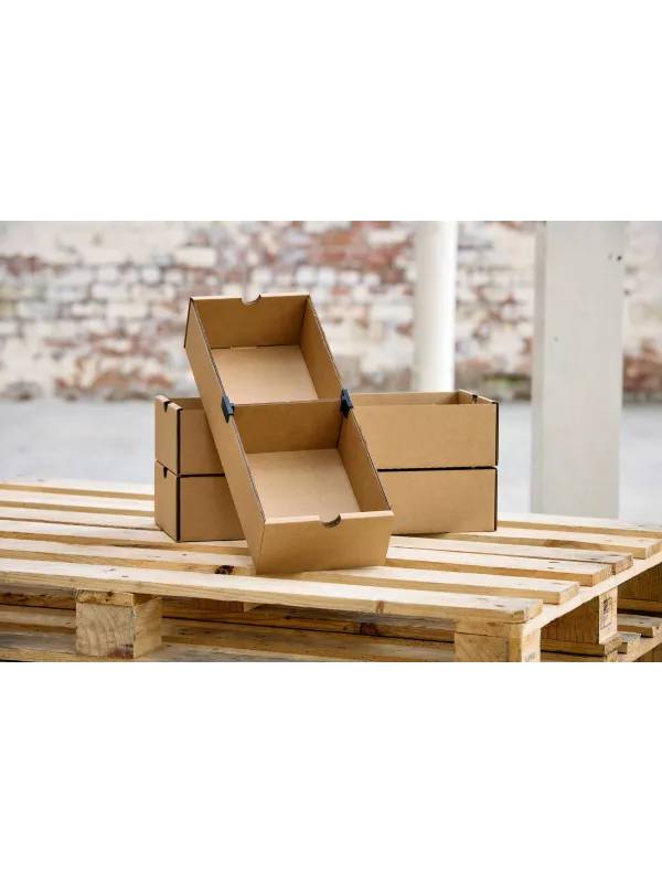 Cardboard Storage Bin with Dividers 180mm Wide - D Range Pack of 15