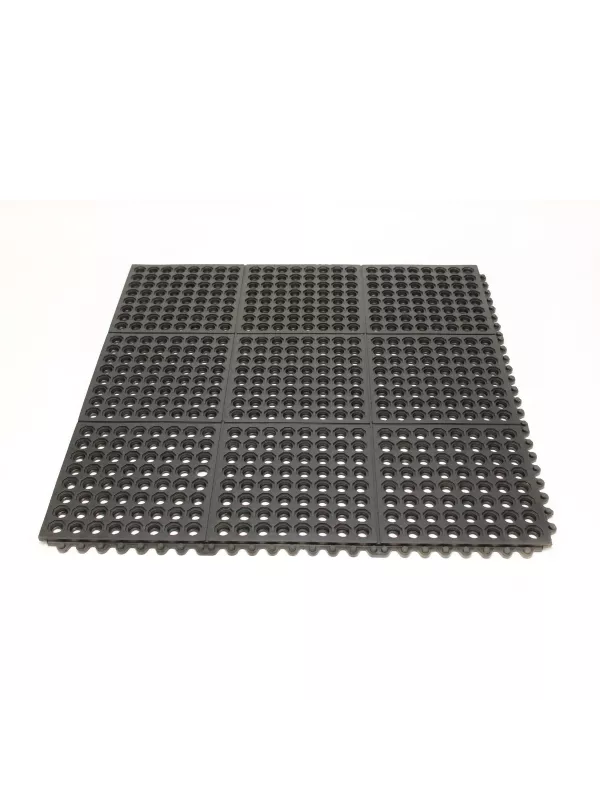 Interlocking rubber anti-fatigue floor mat tiles