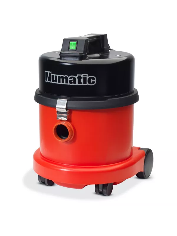 Numatic red vacuum cleaner front view without hose