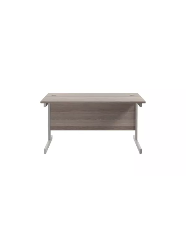 Single Upright Desk - Grey Oak
