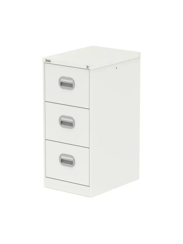 Qube 3 Drawer Filing Cabinet – Lockable Steel Storage for Foolscap Files