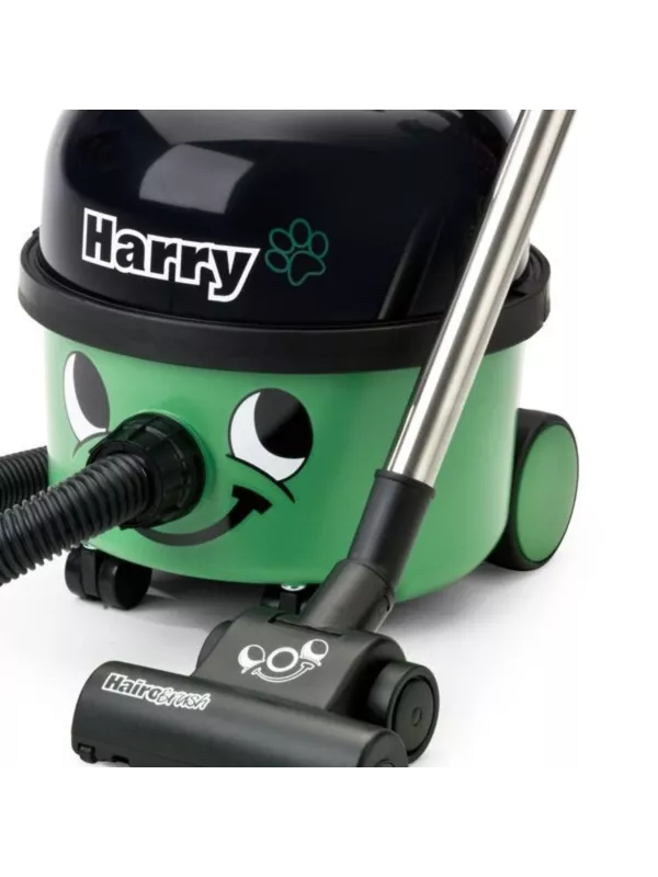 Close-up of Harry vacuum cleaner with hose and tool