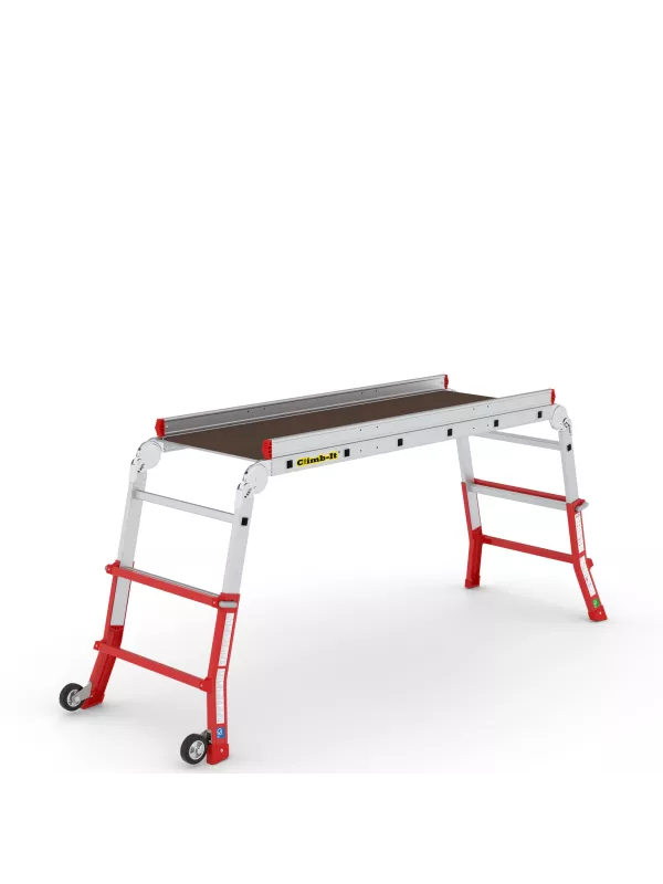 Climb-It Folding Telescopic Ladder - Large Platform Steps