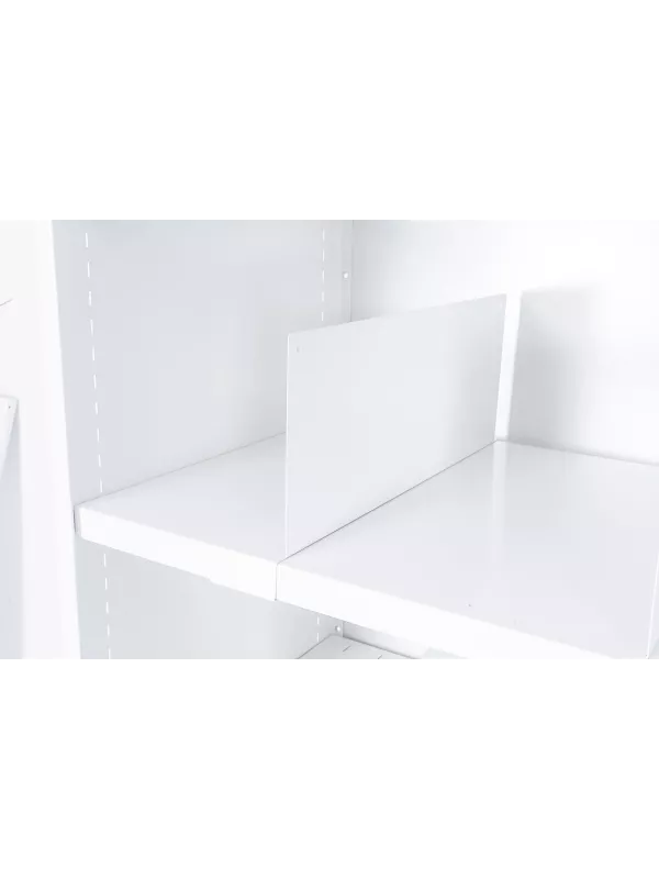 Anco Delta Plus Steel Shelving – Full Back Cladding with Dividers, Freestanding, 6 Levels