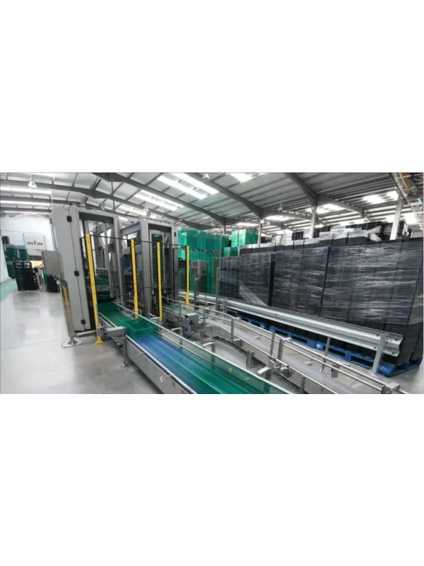 Black Maxinest crates stacked for grocery distribution