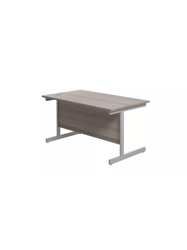 Single Upright Desk - Grey Oak