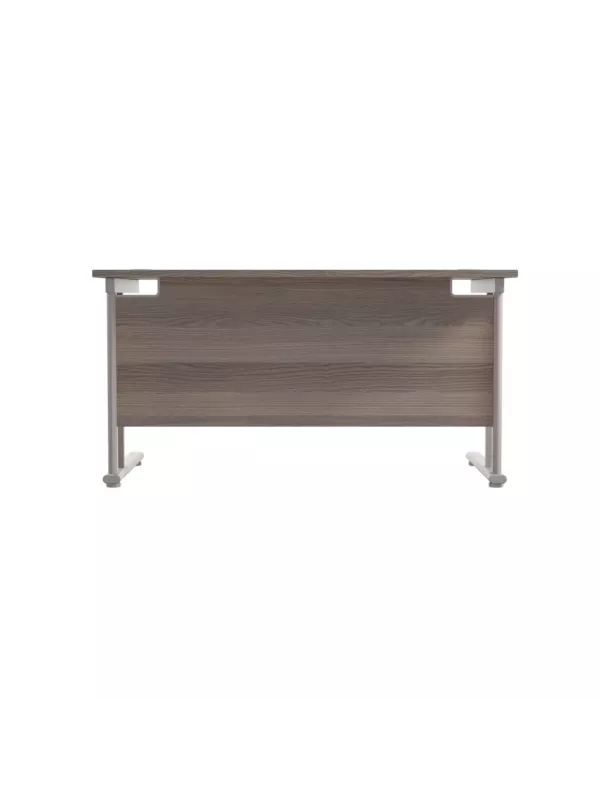 Twin Upright Office Desk - Grey Oak
