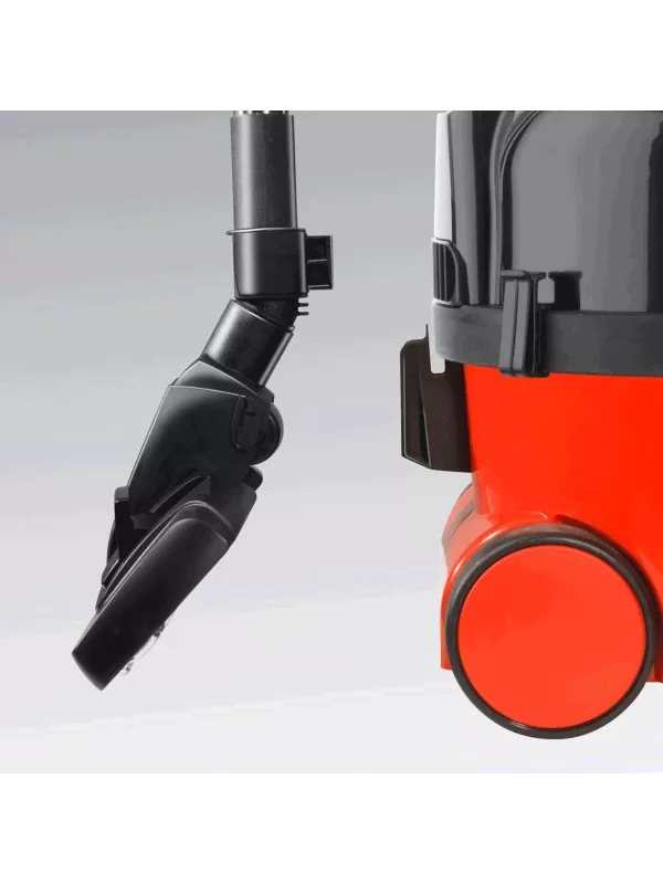 Close-up of Henry vacuum wheel and nozzle attachment